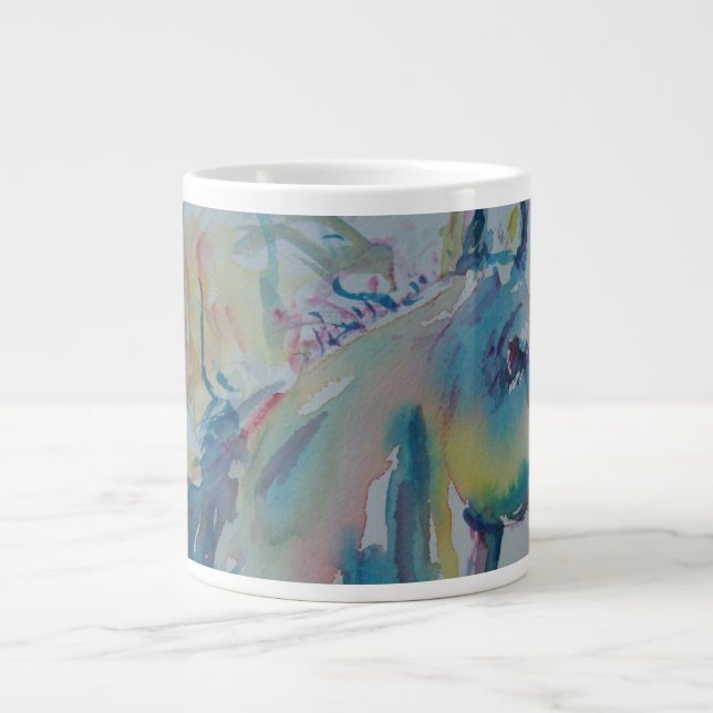 Pferd mit vielen Farben Jumbo-Tasse (Vorderseite)