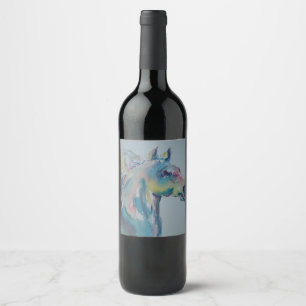 Pferd mit vielen Farben Weinetikett