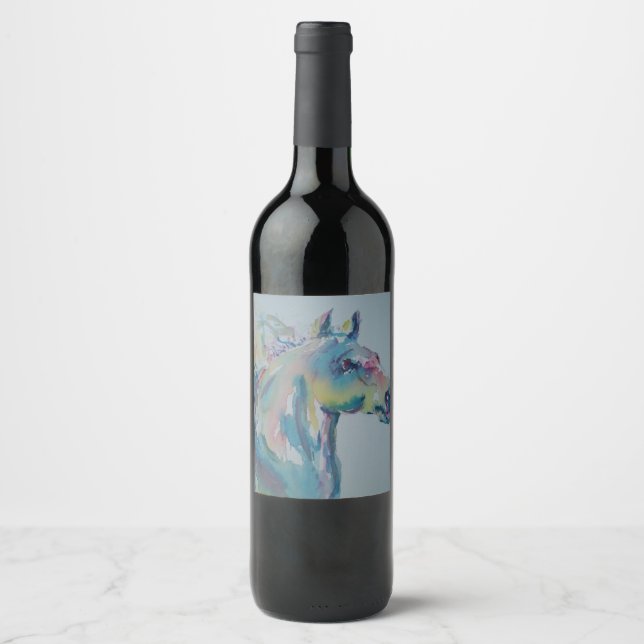 Pferd mit vielen Farben Weinetikett (Vorderseite)