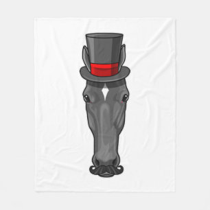 Pferd mit Zylinder Fleecedecke