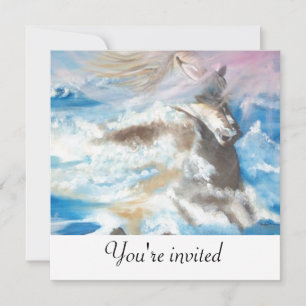 Pferd mitten im Meer Einladung