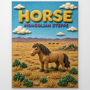 Pferd Mongolische Steppe Modern KlayKoo Postkarte