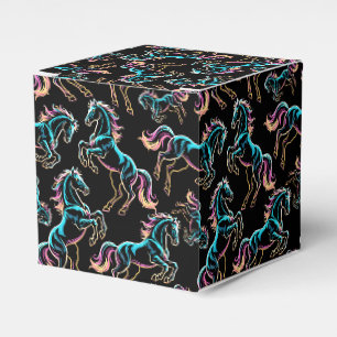 Pferd Neonlicht Glitch Retro Stil Geschenkschachtel