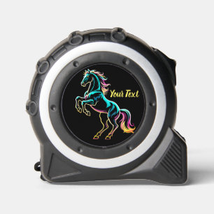 Pferd Neonlicht Glitch Retro-Stil Maßband