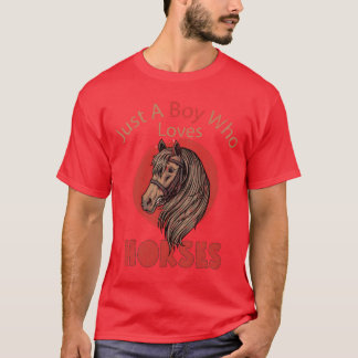 Pferd nur ein Junge, der Lieben Pferde Retro T-Shirt