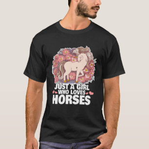 Pferd nur ein Mädchen, das Lieben Pferde Langschlä T-Shirt