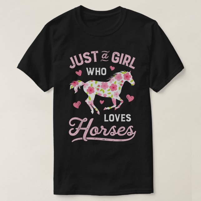 Pferd nur ein Mädchen, das Lieben Reiten Farm T-Shirt (Design vorne)