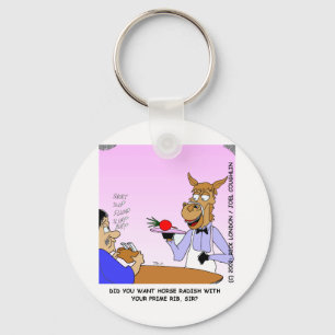 Pferd Ober Kellner Lustige Cartoon T-Shirts & Gesc Schlüsselanhänger