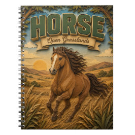 Pferd offene Graslandschaft POPCUT Notizblock