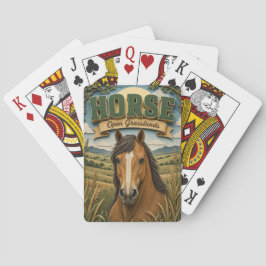 Pferd offene Graslandschaft POPCUT Spielkarten