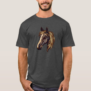 Pferd Pferdekopf Elegante Aquarellfarben Familie T-Shirt