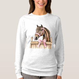 Pferd Pink Bow T-Shirt