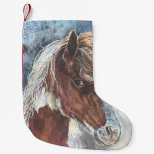 Pferd Pinto Pony Cowgirl Weihnachts-Strumpf Kleiner Weihnachtsstrumpf