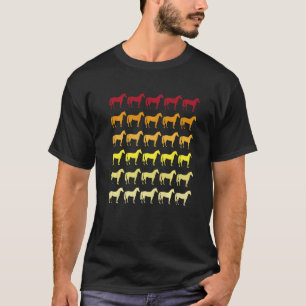 Pferd Retro-Tiermuster T-Shirt