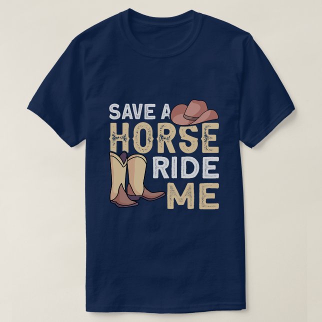 Pferd Rette Reiten Ein Cowboy 261 Pony (1) T-Shirt (Design vorne)