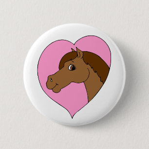 Pferd Rosa Hübsches Pferdefleisch Thema Button
