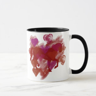 Pferd - rote PferdeKontur mit Herzen Tasse