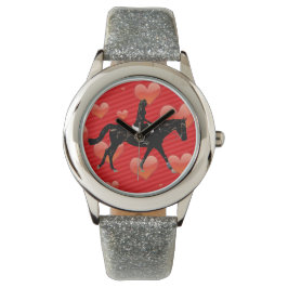 Pferd & Rotes Herz Armbanduhr