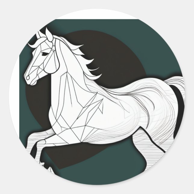 Pferd Runder Aufkleber (Vorderseite)