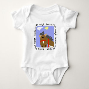Pferd sagt Wiehern-T-Shirts und Geschenke Baby Strampler