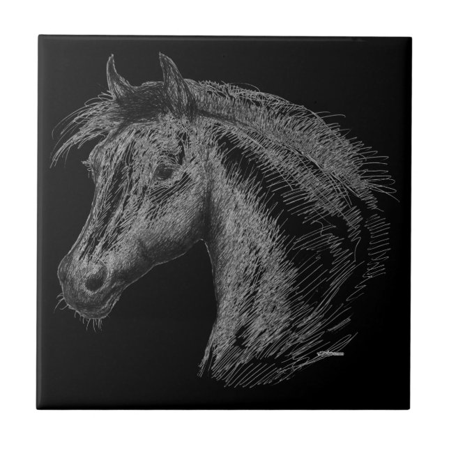 Pferd: Schwarz Fliese (Vorderseite)