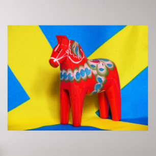 Pferd Schwedens Dala Poster