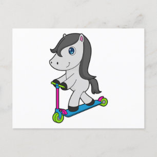 Pferd Scooter Postkarte