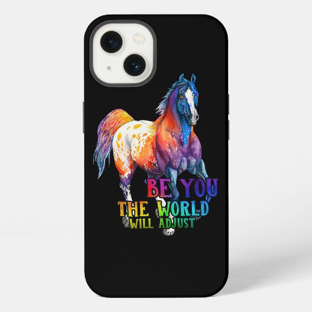 Pferd sein Sie die Welt anpassen wird iPhone Hülle (Rückseite)