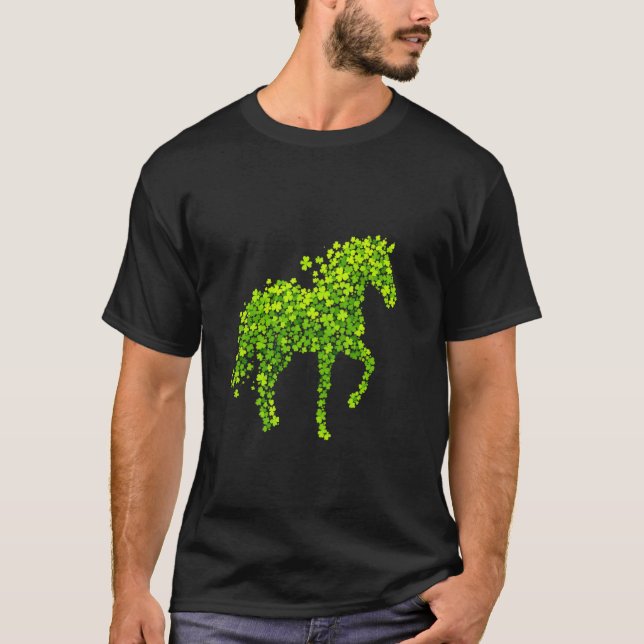 Pferd Shamrock Silhouette T-Shirt (Vorderseite)