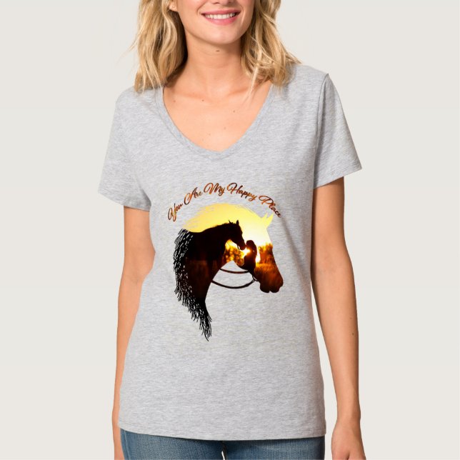 Pferd Sie sind mein glücklicher Ort Pferd Lover We T-Shirt (Vorderseite)
