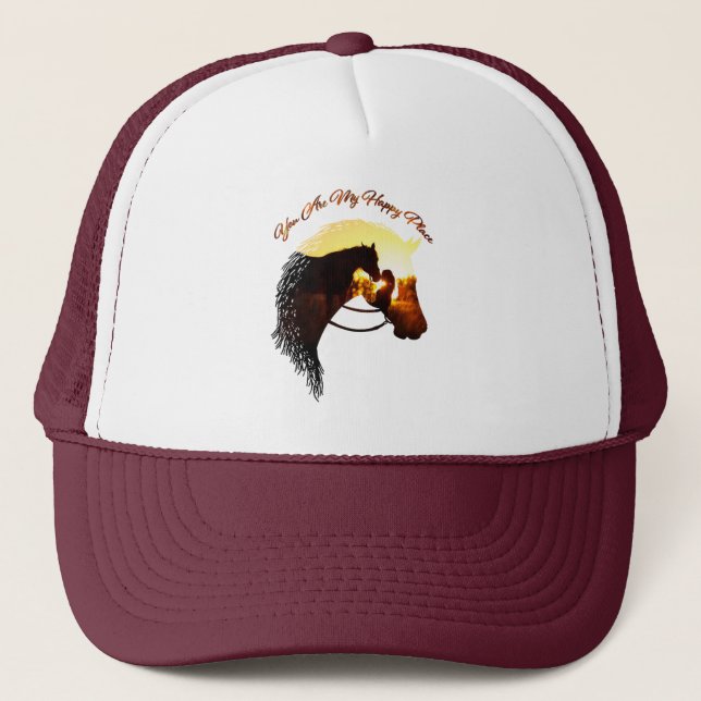 Pferd Sie sind mein glücklicher Ort Pferd Lover We Truckerkappe (Vorderseite)