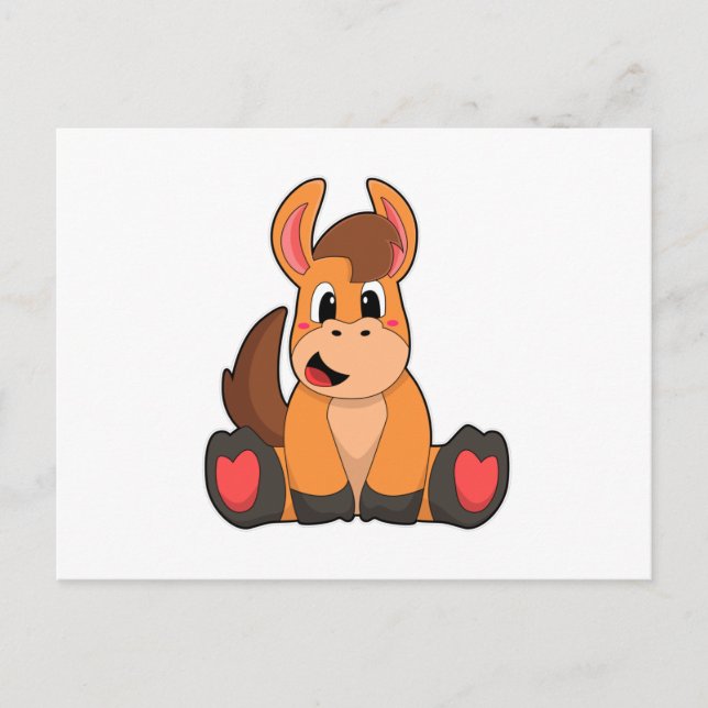 Pferd sitzend postkarte (Vorderseite)