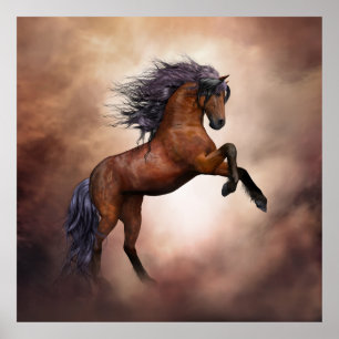 Pferd, Stallion Scene Print Poster Kunstwerk Wandm