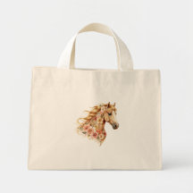Pferd-Tasche Blumen Boho Reitsport
