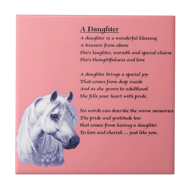 Pferd - Tochter-Gedicht-Fliese Fliese (Vorderseite)