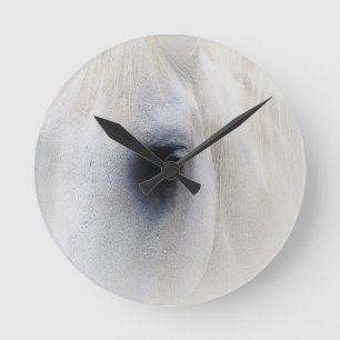 Pferd u. Blumen Runde Wanduhr