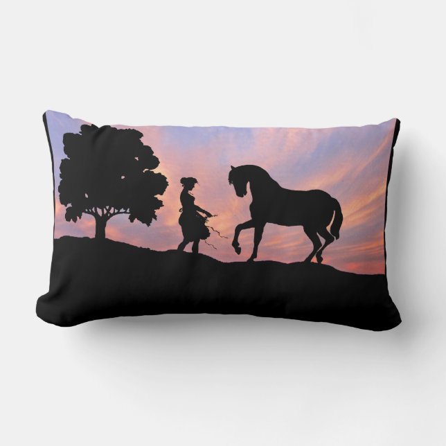 Pferd u. ErstSilhouette-Kissen Lendenkissen (Vorderseite)