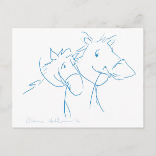 Pferd um die Sitzkarte Postkarte