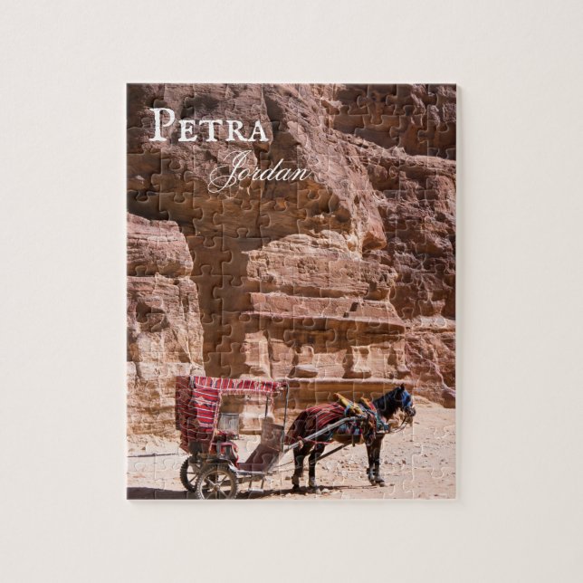 Pferd und Beförderung in Petra, Jordan Jigsaw Puzz (Vertikal)