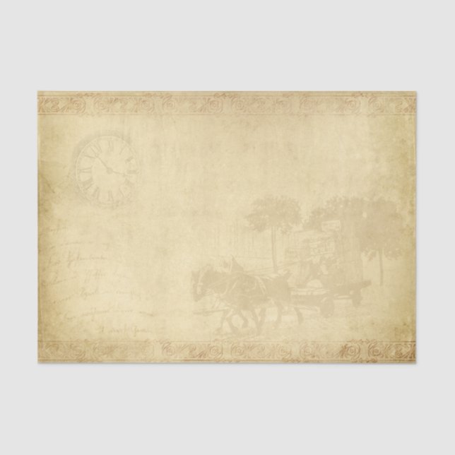 Pferd und Beförderung mit Uhr im Hintergrund Seidenpapier (Vorderseite)
