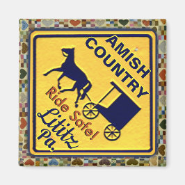 Pferd und Buggy, Fahrsicherheit in Lititz Pa. Magnet