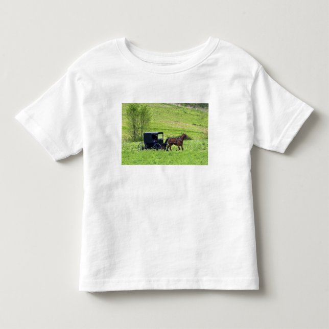 Pferd und Buggy in der Nähe von Berlin, Ohio. Kleinkind T-shirt (Vorderseite)