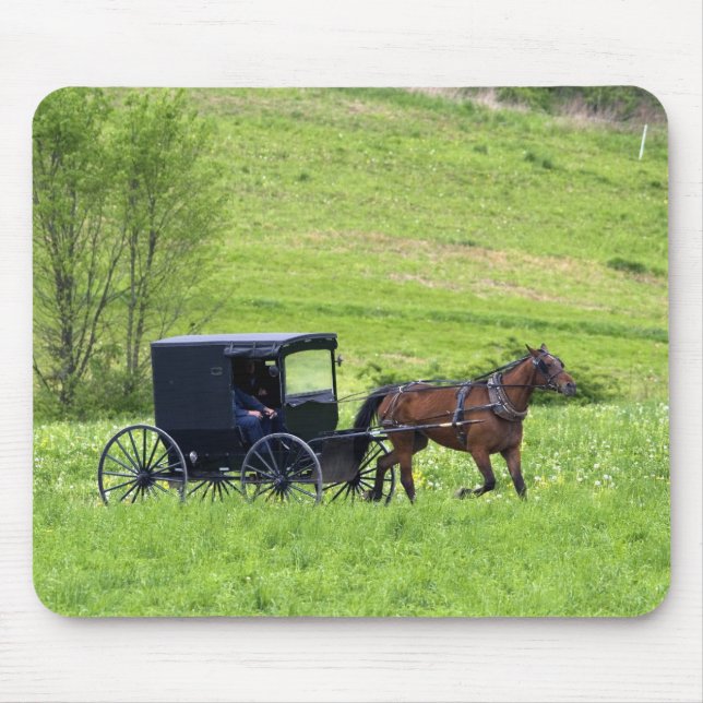 Pferd und Buggy in der Nähe von Berlin, Ohio. Mousepad (Vorne)