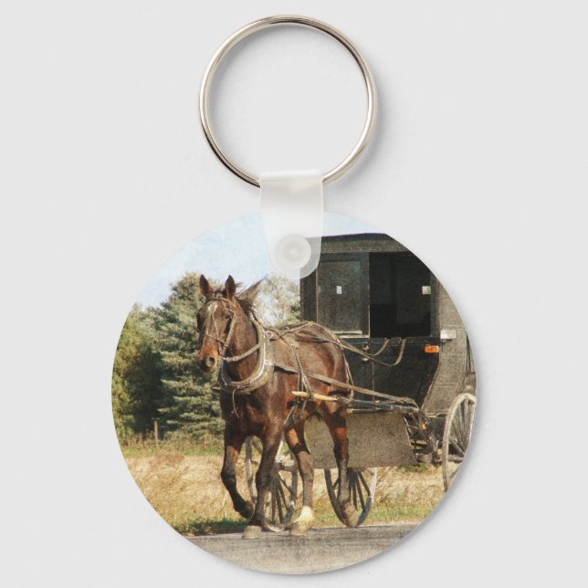 Pferd und Buggy Schlüsselanhänger (Vorderseite)