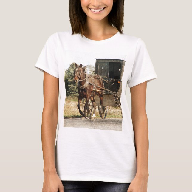 Pferd und Buggy T-Shirt (Vorderseite)