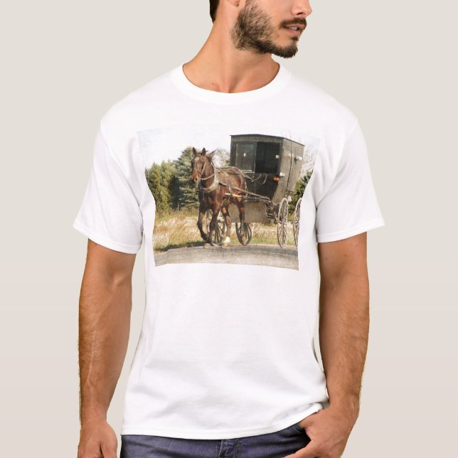 Pferd und Buggy T-Shirt (Vorderseite)