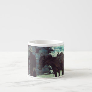 Pferd und Cowboy Winter Schnee Espressotasse