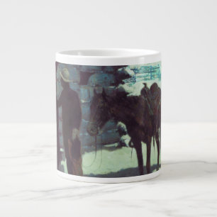 Pferd und Cowboy Winterschnee Jumbo-Tasse
