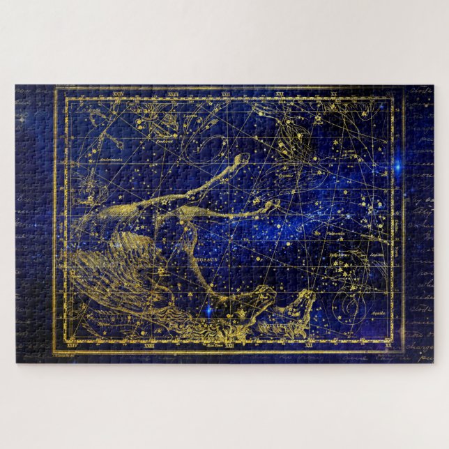 Pferd- und Delfin-Sternbild-Puzzle (Horizontal)
