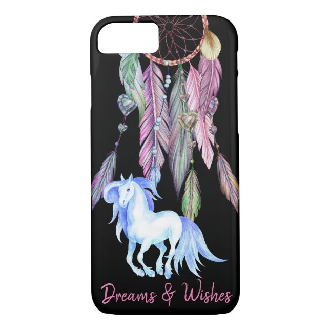 Pferd und Dreamcatcher ~ Dreams & Wishings BOHO Case-Mate iPhone Hülle (Rückseite)